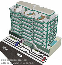 Apartment Building aerial view - 3D Architectural Rendering