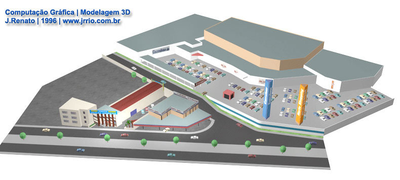 3D Model & 3D Rendering - Shooping center proposal - Aerial view