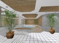 3D Interior rendering - Common area of an apartment building