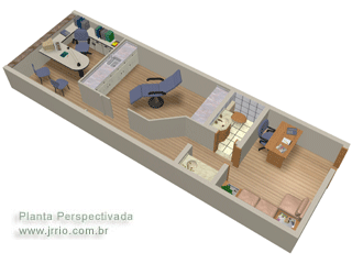 3d floor plan rendering | Fully furnisehd Doctor´s office presentation