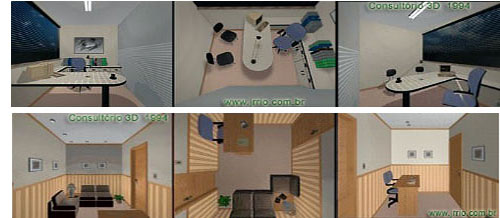 3d visuals | interior views of an small office and waiting room