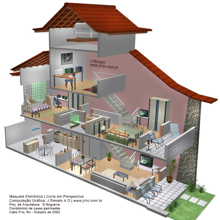 House cutaway | 3d section rendering