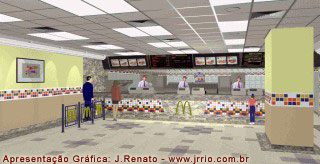 McDonalds Shop in Rio - 1995 - 3D commercial rendering