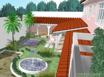 Building Renovation - Courtyard, gardens, fountain, swiming pool, lawn and construction