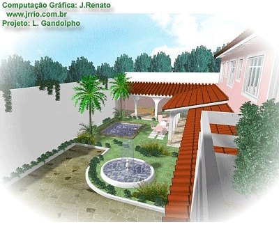 Building Renovation Proposal - 3D Architectural Presentation - Arcade courtyard seen from the balcony and eye level view
