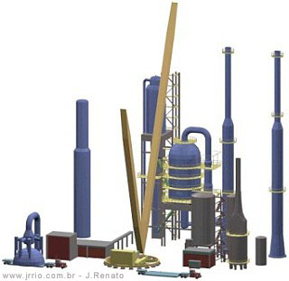 3D Model - Petrol/Oil Refinery and Sky Horse crane - 1992