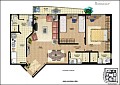 Floor Plan Renderings - Units of an apartment building