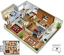 3D Floor Plan Rendering of some units of a Condominium