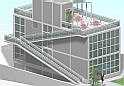 3D Commercial Rendering - Arial view from the other side - detail