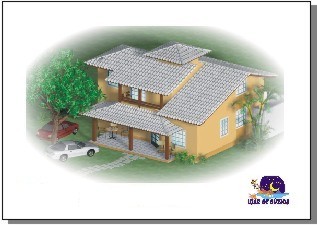 3D House Rendering - Aerial view