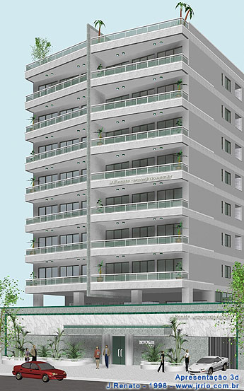 Apartment building architectural rendering | Eye level view