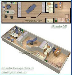 Fully furnished 3D floor plan rendering - doll house view