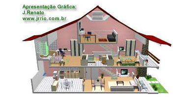 House 3d section renderings | cutaway