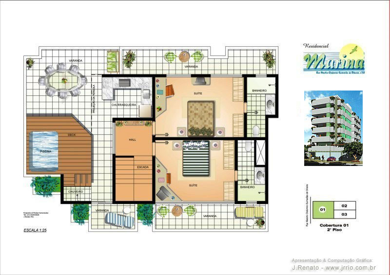 Digital Floor Plan Rendering - Achitectural Illustration