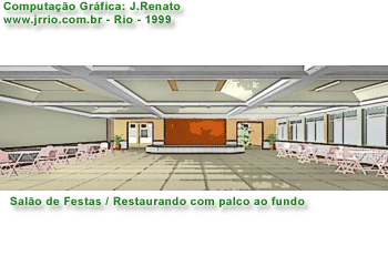 Auditorium Building, Party Hall, Parking, Restaurantīs kitchen - 3D exterior and interior renderings - Sequence of static images