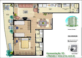 Photorealistic floor plan rendering