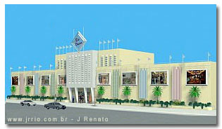 Shopping center façade renovation proposal - 3D perspective view