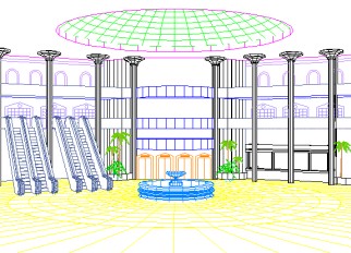 Wire-frame - Hotel looby